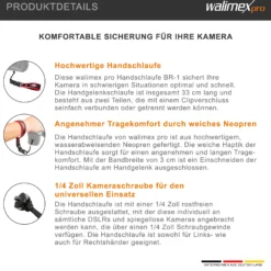 Walimex pro Handschlaufe BR-1 - 330 x 30 x 20 mm - aus weichem Neopren - mit 1/4