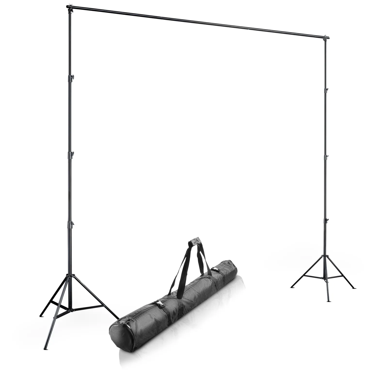 Walimex pro Hintergrundsystem XXL 190-465 cm breit, Hintergrundständer bis 400 cm Höhe, Lampenstative mit 5/8 Zoll Spigot, Hintergrund-Set für Fotografie, Video & Green Screen