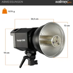 Walimex pro Komplettset mit 35 W LED Studioleuchte, 90 x 60 cm Softbox, Lampenstativ bis 256 cm, Studiolicht 5000 K Farbtemperatur, Lichtstativ mt Federdämpfung, professionelles Fotostudio Set