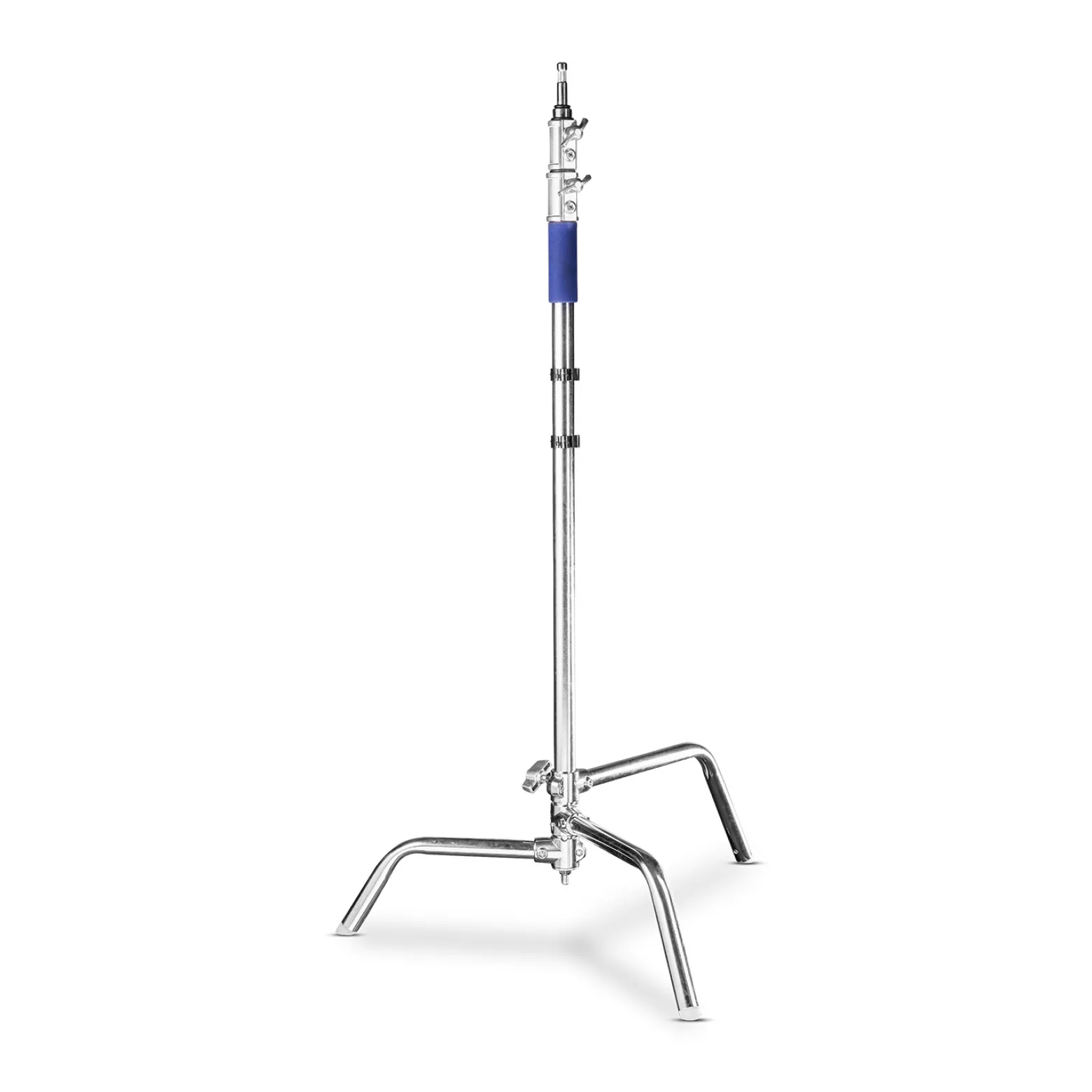 Walimex pro Lampenstativ mit verstellbarem Fuß – silberfarben – 750 x 750 x 1400 mm – Tragkraft bis 11 kg – mit 5/8" Spigot – Century Stand für Studiolicht Studioblitz