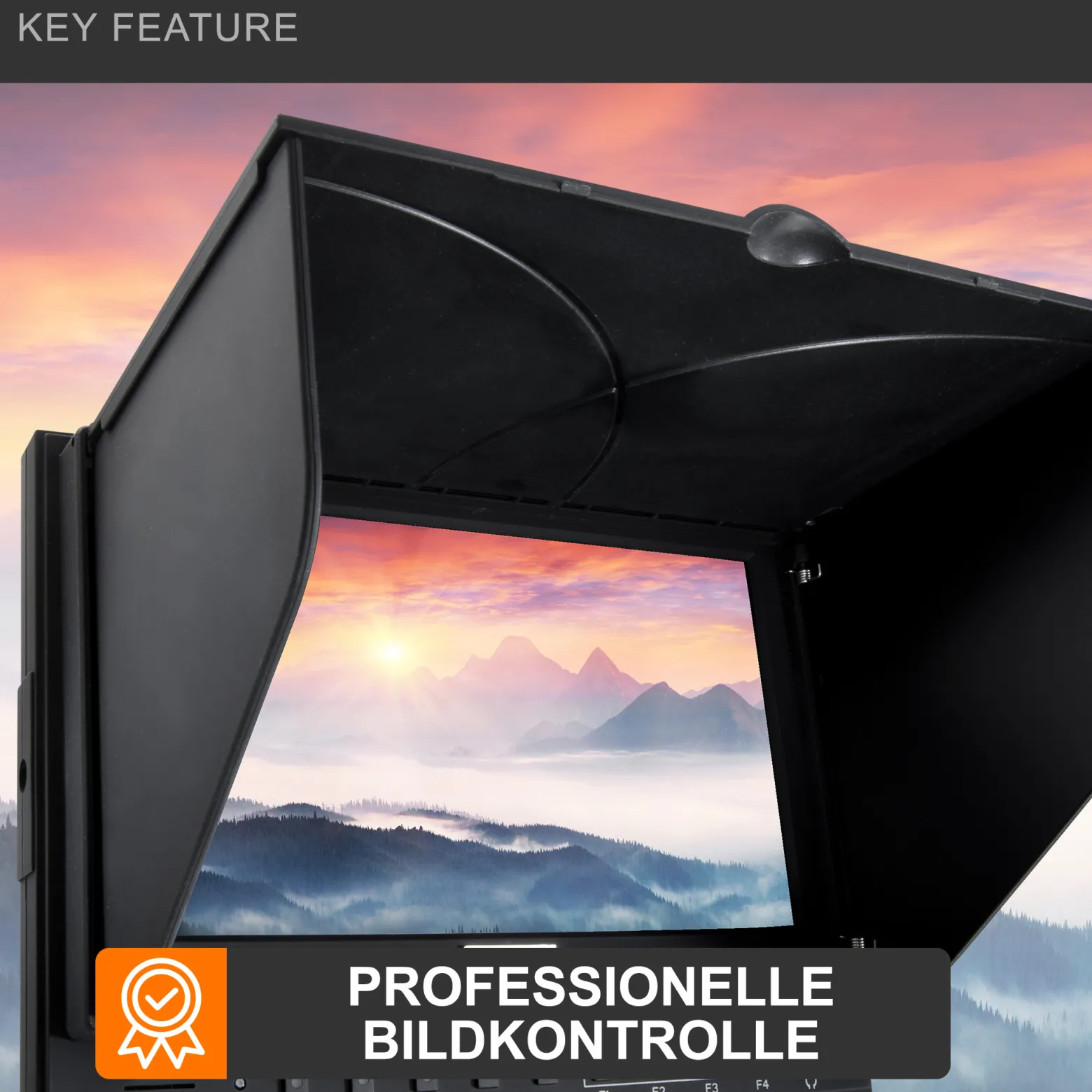 Walimex pro LCD Monitor Director 7 Zoll 17,8 cm Kamera Monitor mit Full HD Unterstützung, Peaking, False Colour, Histogramm, frei belegbare Funktionstasten