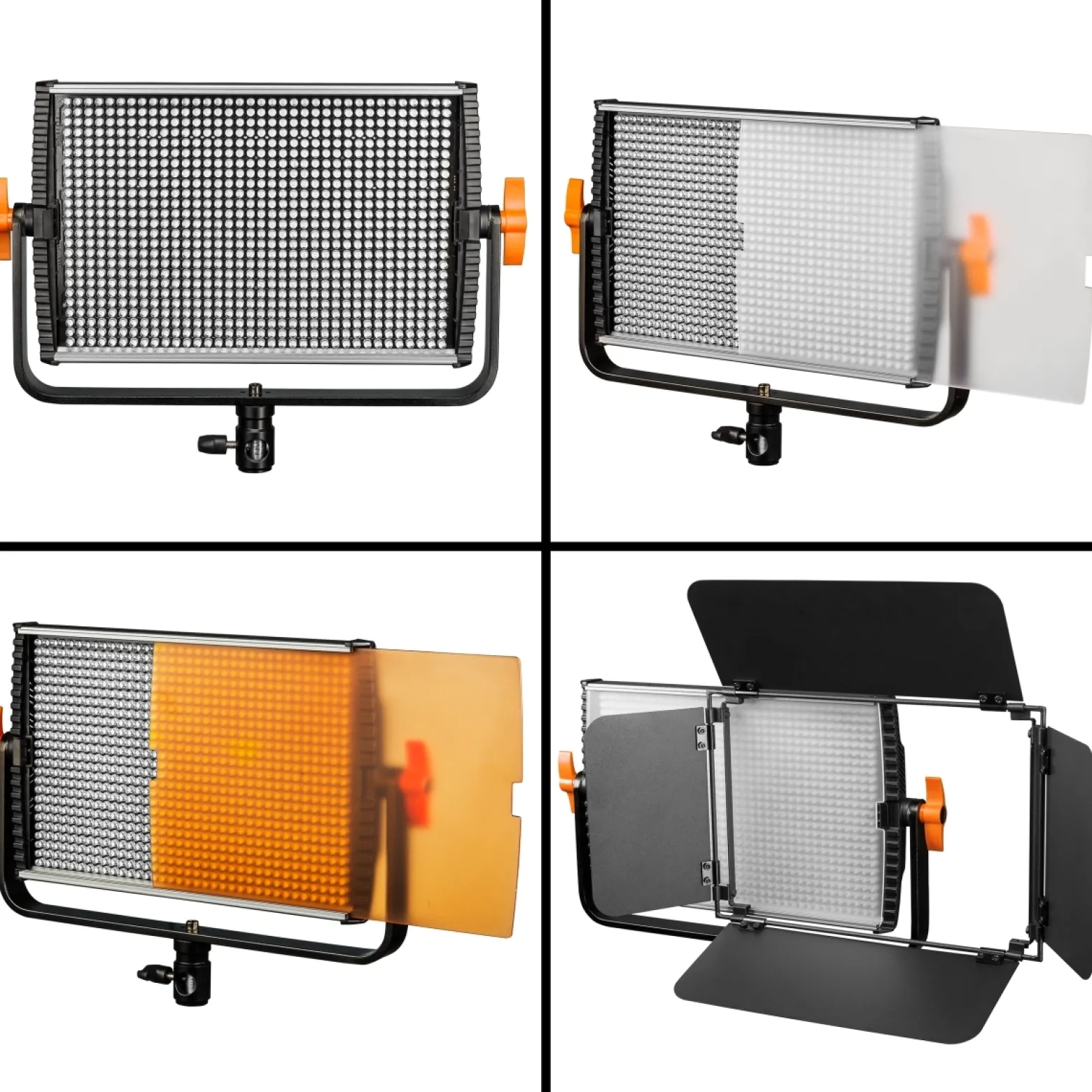 Walimex pro LED Niova 900 Plus Daylight Videoleuchte 54 W mit Lampenstativ, dimmbare Flächenleuchte Tageslicht 5600 K, Studioleuchte mit Fernbedienung