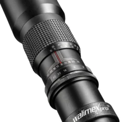 Walimex pro 500/8,0 Linsen Objektiv kompatibel mit Sony E, DSLR-Objektiv für Vollformat und APSC, Teleobjektiv mit eingebauter Irisblende, hochwertiges Kameraobjektiv