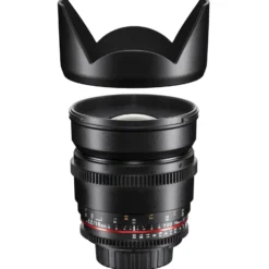 Walimex Pro 16mm 1:2,2 VDSLR Video- und Foto Weitwinkelobjektiv (Filtergewinde 77mm, Gegenlichtblende, Zahnkranz, stufenlose Blende und Fokus) kompatibel mit Nikon F Objektivbajonett schwarz