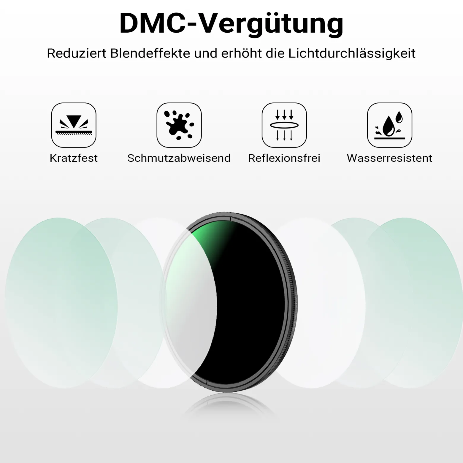 Walimex pro ND2-ND400 Fader Slim 49 mm variabler Graufilter mit 9 Blendenstufen, ND Filter mit 18-lagiger Beschichtung, Objektivfilter mit 4,3 mm Slimfassung