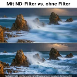 Walimex pro ND2-ND400 55 mm Fader Slim variabler Graufilter mit 9 Blendenstufen, ND Filter mit 18-lagiger Beschichtung