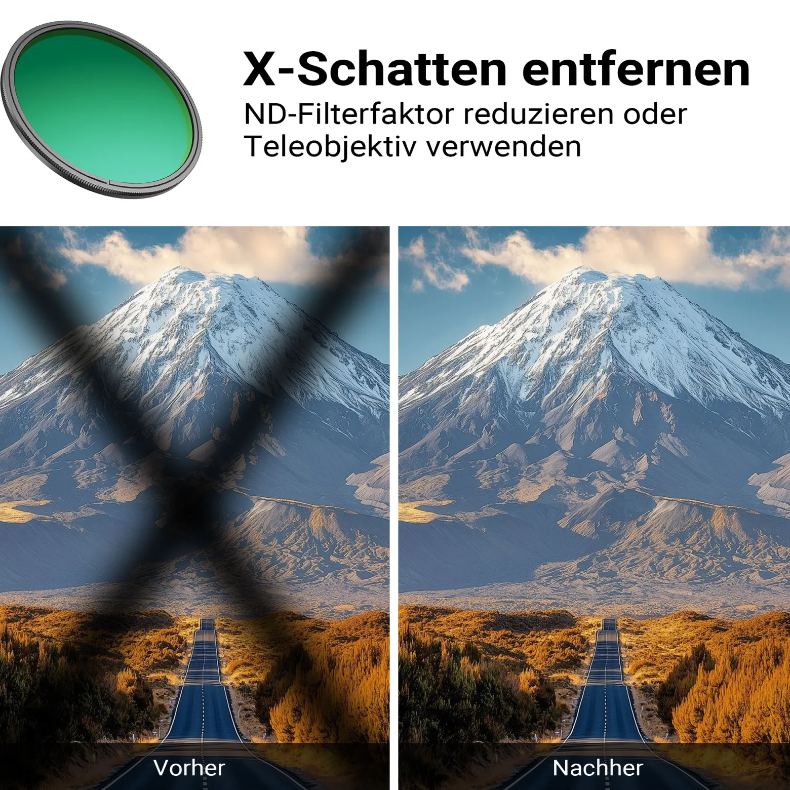 Walimex pro ND2-ND400 55 mm Fader Slim variabler Graufilter mit 9 Blendenstufen, ND Filter mit 18-lagiger Beschichtung
