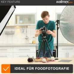 Walimex pro Octagon Softbox 55 cm mit 35 W LED Set inkl. FT-8051 Lampenstativ bis 260 cm Höhe, Studioleuchte 5000 K Tageslicht plus Lichtstativ mit Federdämpfung