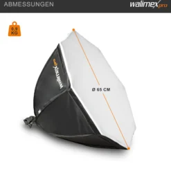 Walimex pro Octagon Softbox Fotostudio Set, 45 W LED Leuchte mit Soft Box, Bi-Color Videoleuchte Farbtemperatur 3000-6000 K, Studioleuchte mit Fernbedienung