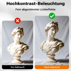 Walimex pro Parabol Reflexschirm schwarz/ silberfarben Ø 129 cm für kontrastreiches Licht