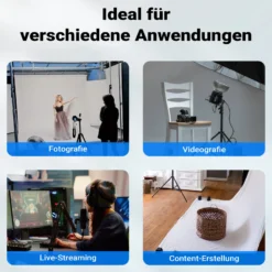 Walimex pro Parabol Reflexschirm schwarz/weiß Ø 105 cm + Diffusor – Lichtformer Set für Fotografie und Videografie