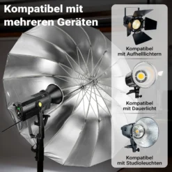 Walimex pro Parabol Reflexschirm schwarz/ silberfarben Ø 105 cm für kontrastreiches Licht