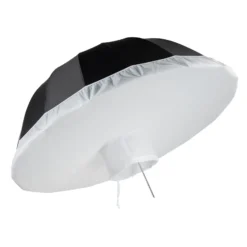 Walimex pro Parabol Reflexschirm schwarz/silberfarben Ø 105 cm + Diffusor – Lichtformer Set für Fotografie und Videografie