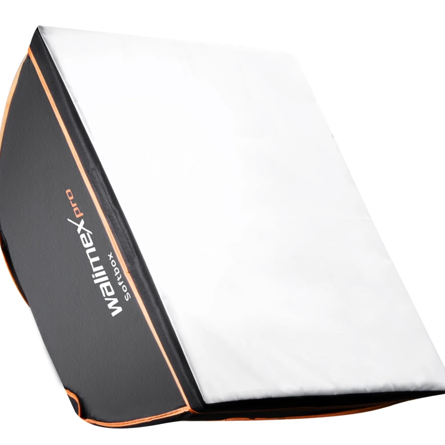 Walimex pro Softbox Orange Line 90x90, um 360° drehbar, einfacher Aufbau, inkl. Diffusoren und Transporttasche, ideal für Produkt- und Peoplefotografie - schwarz-weiß