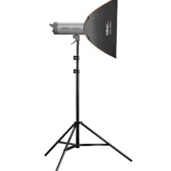 Walimex pro Softbox Orange Line 40x40, um 360° drehbar, einfacher Aufbau, inkl. Diffusoren und Tasche, ideal für Produkt- und Peoplefotografie - schwarz-weiß - inkl. Adapters für K Serie