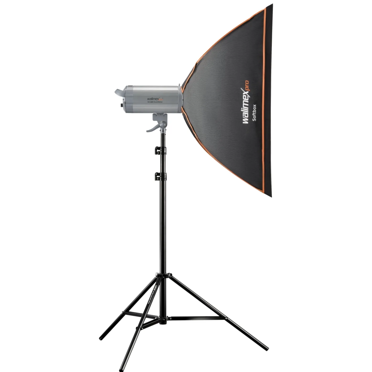 Walimex pro Softbox Orange Line 60 x 90 cm, Soft Box 360° drehbar, Lichtformer für Foto und Video, inkl. Diffusor ideal für Fotostudio - mit Adapter für K Serie