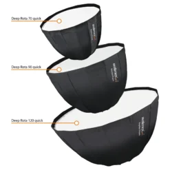 Walimex pro Softbox Studio Line Deep Rota QA90 - 700 x 900 x 900 mm - mit Quick Assemble System, Grid, Diffusoren und Tasche - inkl. Adapters für Elinchrom