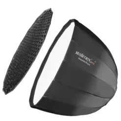 Walimex pro Softbox Studio Line Deep Rota QA90 - 700 x 900 x 900 mm - mit Quick Assemble System, Grid, Diffusoren und Tasche - inkl. Adapters für Elinchrom