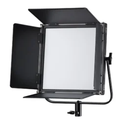 Walimex pro Soft LED Brightlight 520 Bi-Color Flächenleuchte inkl. Lampenstativ und Akkus, 40 W Videoleuchte mit Farbtemperatur 3200-5600 K, Studioleuchte mit LCD-Display