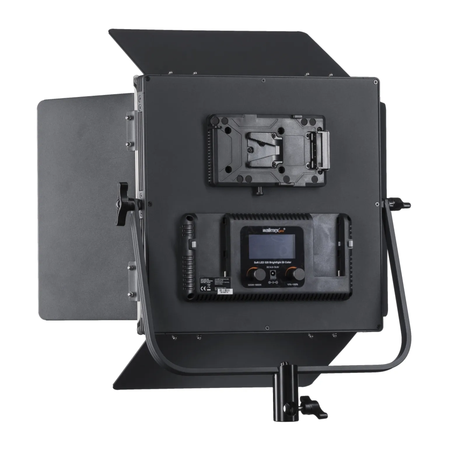 Walimex pro Soft LED 520 Brightlight Bi-Color Set LED Flächenleuchte 40 W dimmbar 3200–5600 K inkl. 2 NP-F 960 Akkus Ladegerät und Transporttasche für Foto und Video