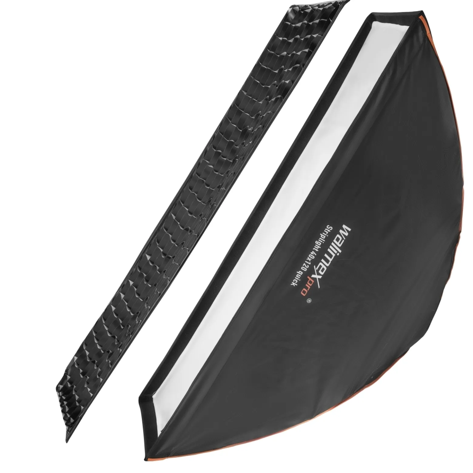 Walimex pro Studio Line Striplight Softbox 40 x 120 cm, Soft Box inkl. Diffusor, Lichtformer 360° drehbar, faltbar, schneller Aufbau, für Studioblitz oder Studioleuchte