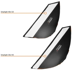 Walimex pro Studio Line Striplight Softbox 40 x 120 cm, Soft Box inkl. Diffusor, Lichtformer 360° drehbar, faltbar, schneller Aufbau, für Studioblitz oder Studioleuchte