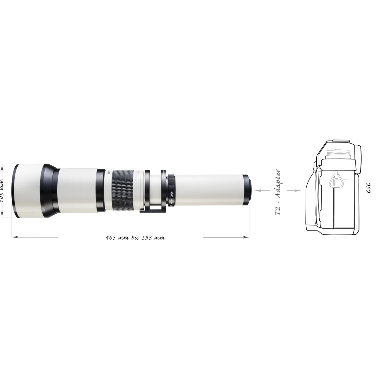Walimex pro Teleobjektiv 650-1300mm 1:8-16 CSC kompatibel mit Nikon F – Manueller Fokus, Zoom-Teleobjektiv für Vollformat & APS-C Sensor – Ganzmetallfassung, inkl. Aufbewahrungstasche & Deckeln