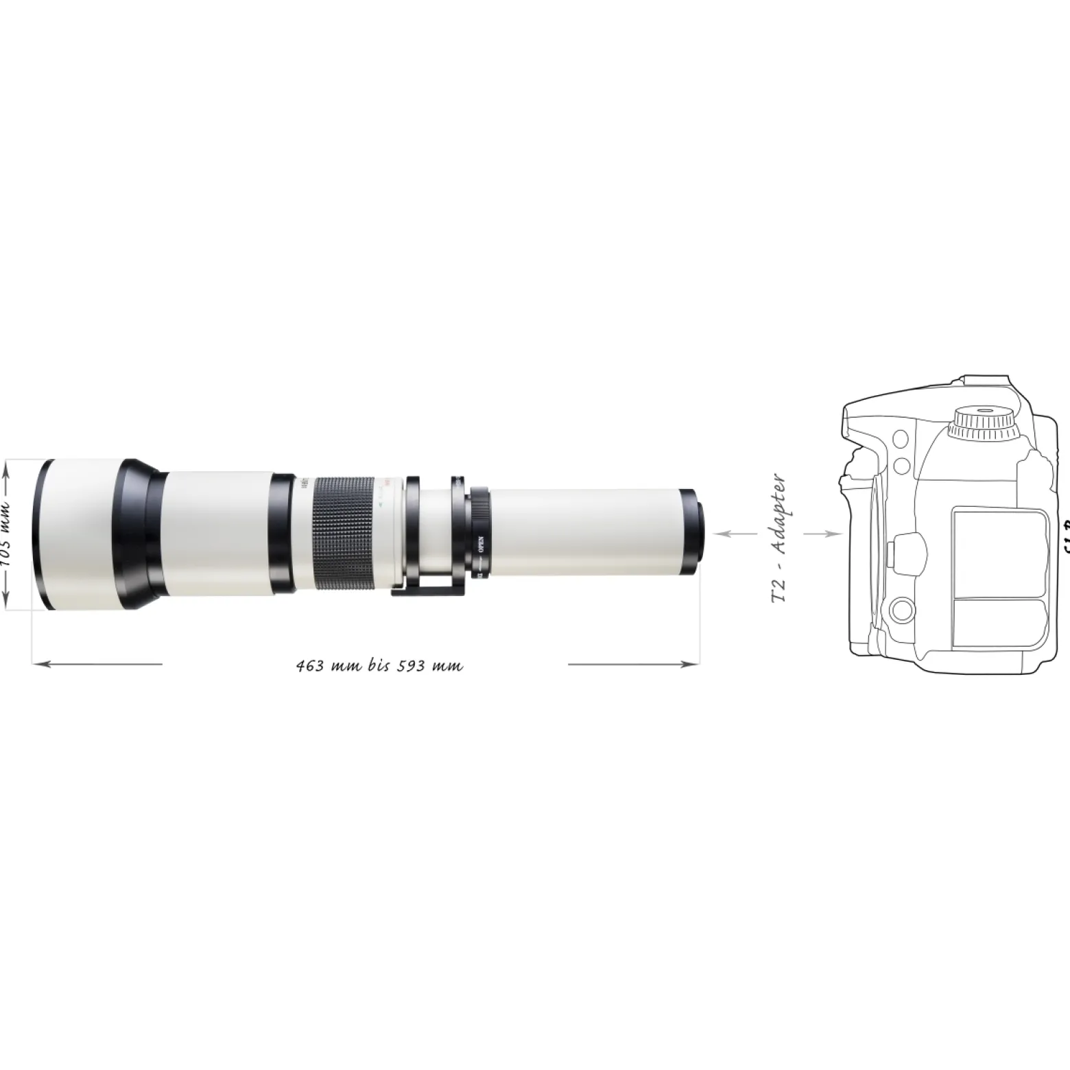 Walimex pro Teleobjektiv 650-1300mm 1:8-16 CSC kompatibel mit Nikon F – Manueller Fokus, Zoom-Teleobjektiv für Vollformat & APS-C Sensor – Ganzmetallfassung, inkl. Aufbewahrungstasche & Deckeln