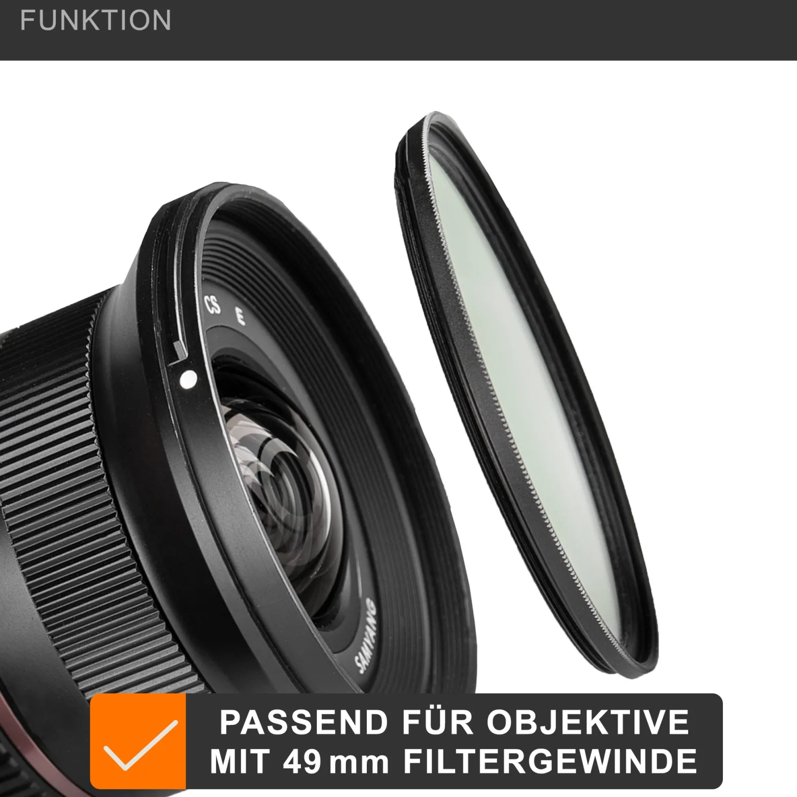 Walimex pro UV-Filter Slim MC 49mm - Schutz vor UV-Strahlen und Verschmutzung, Hochwertige Mehrschichtvergütung, mit äußerst dünner, gering auftragender Metallfassung, Inkl. Schutzhülle