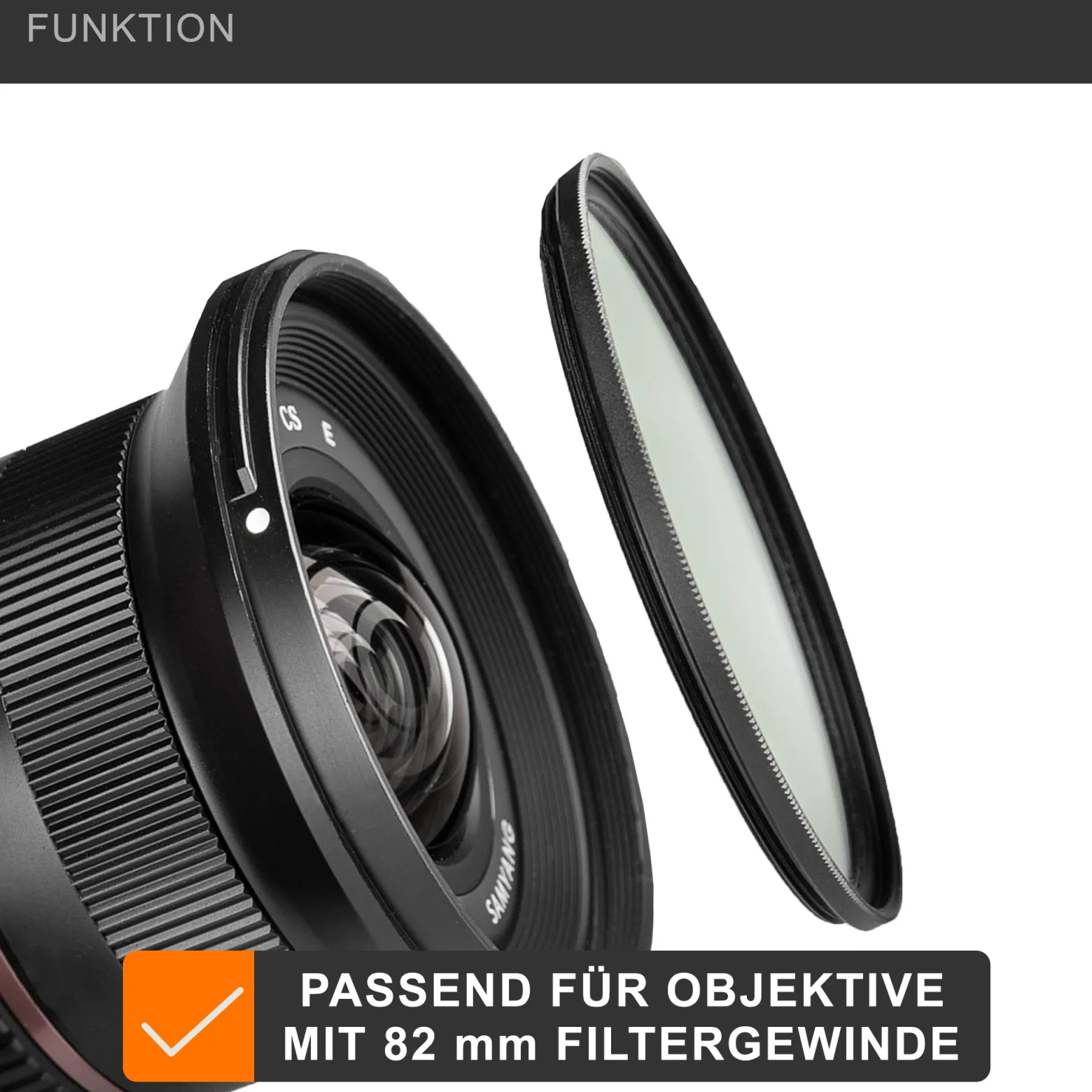 Walimex pro UV-Filter Slim MC 82mm - Schutz vor UV-Strahlen und Verschmutzung, Hochwertige Mehrschichtvergütung, mit äußerst dünner, gering auftragender Metallfassung, Inkl. Schutzhülle