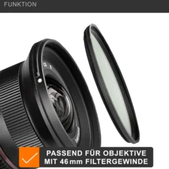 Walimex pro UV-Filter Slim MC 46mm - Schutz vor UV-Strahlen und Verschmutzung, Hochwertige Mehrschichtvergütung, mit äußerst dünner, gering auftragender Metallfassung, Inkl. Schutzhülle