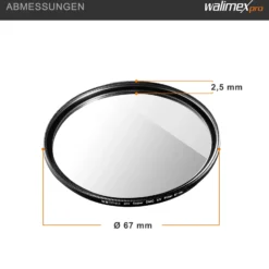Walimex pro UV-Filter Slim Super DMC 67mm - besonders hochwertiger UV Filter Objektivfilter, Slim – nur 2,5 mm,16x Super DMC Vergütung, für Objektivschutz und brilliante Farben, mit Box