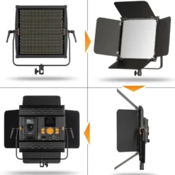 Walimex pro 3x LED Niova 100-F Pro 100 W Bi-Color Flächenleuchte mit 3x Lampenstativ, dimmbare Videoleuchte, Studioleuchte mit weichem Licht, Fotolicht mit Fernbedienung