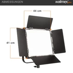 Walimex pro 3x LED Rainbow Flächenleuchte mit 3x Lampenstativ, RGBWW Flächenlicht 100 W, Bi-Color Videoleuchte, Studioleuchte per App steuerbar, Studio-Beleuchtung mit Effektgenerator