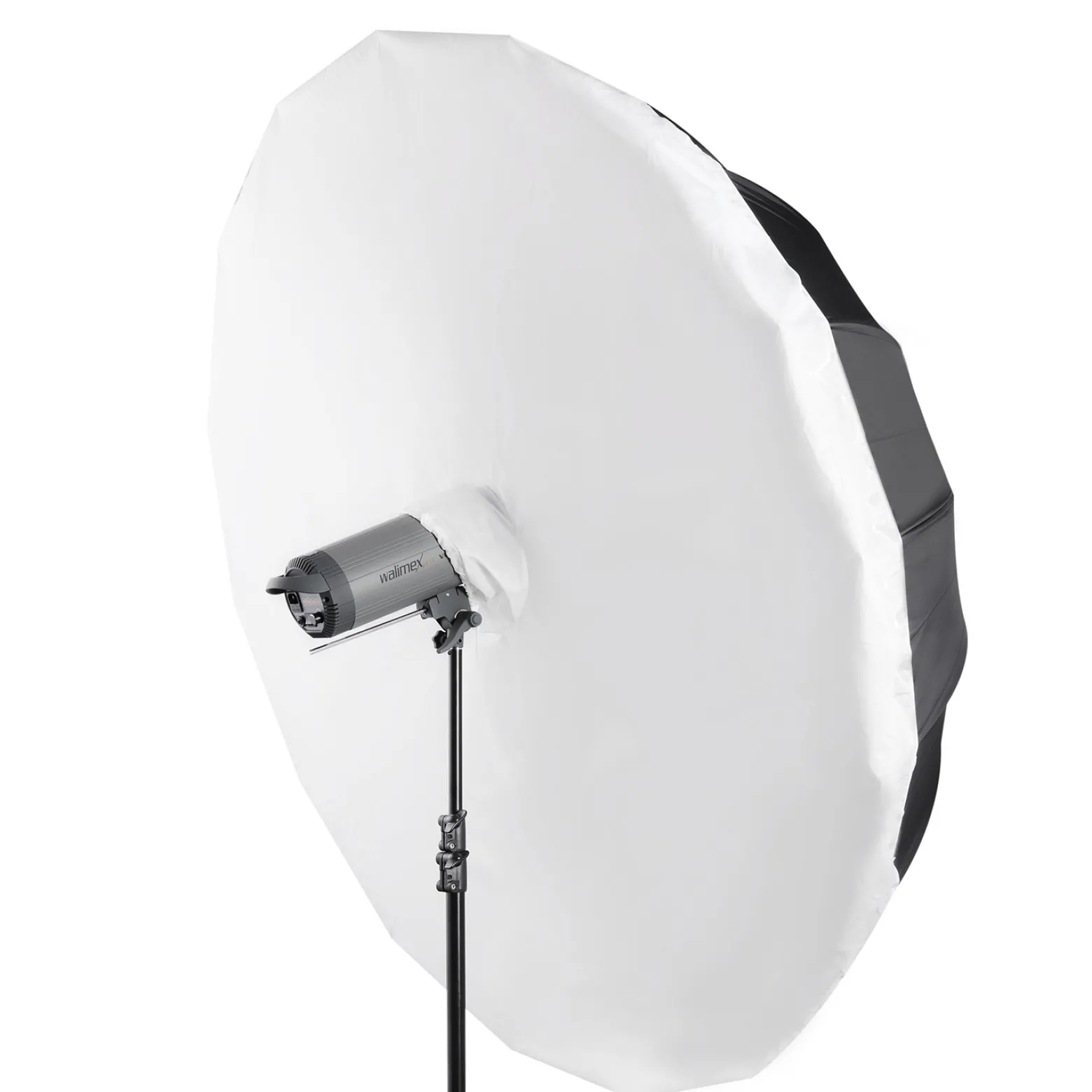 Walimex Reflexschirm Set Ø 180 cm - 2-in-1-Design für professionelle Ergebnisse - Reflexschirm und Schirmsoftbox in einem, kompakt und vielseitig für unterwegs