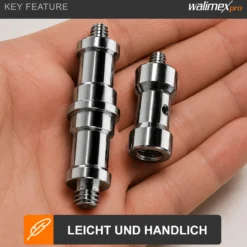 Walimex Set 2x Spigot Gewinde Adapter 3/8 Zoll bis 1/4 Zoll und 2x Spigot Gewinde Adapter 3/8 Zoll auf 1/4 Zoll– Gewindeadapter für Kamera Zubehör und Stativ – Fotostudio Fotoshootings Fotografie