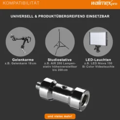 Walimex Set 3x Spigot Gewinde Adapter 3/8 Zoll bis 1/4 Zoll und 3x Spigot Gewinde Adapter 3/8 Zoll auf 1/4 Zoll– Gewindeadapter für Kamera Zubehör und Stativ – Fotostudio Fotoshootings Fotografie