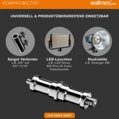 Walimex Set 3x Spigot Gewinde Adapter 3/8 Zoll bis 1/4 Zoll und 3x Spigot Gewinde Adapter 3/8 Zoll auf 1/4 Zoll– Gewindeadapter für Kamera Zubehör und Stativ – Fotostudio Fotoshootings Fotografie