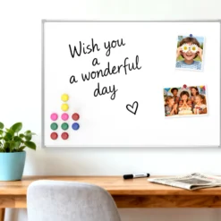 Whiteboard Magnettafel 70x50cm Mit Stiftablage und 12 Magnete Magnetpinnwand Präsentationstafel