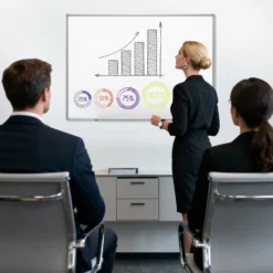 Whiteboard Magnettafel 70x50cm Mit Stiftablage und 12 Magnete Magnetpinnwand Präsentationstafel