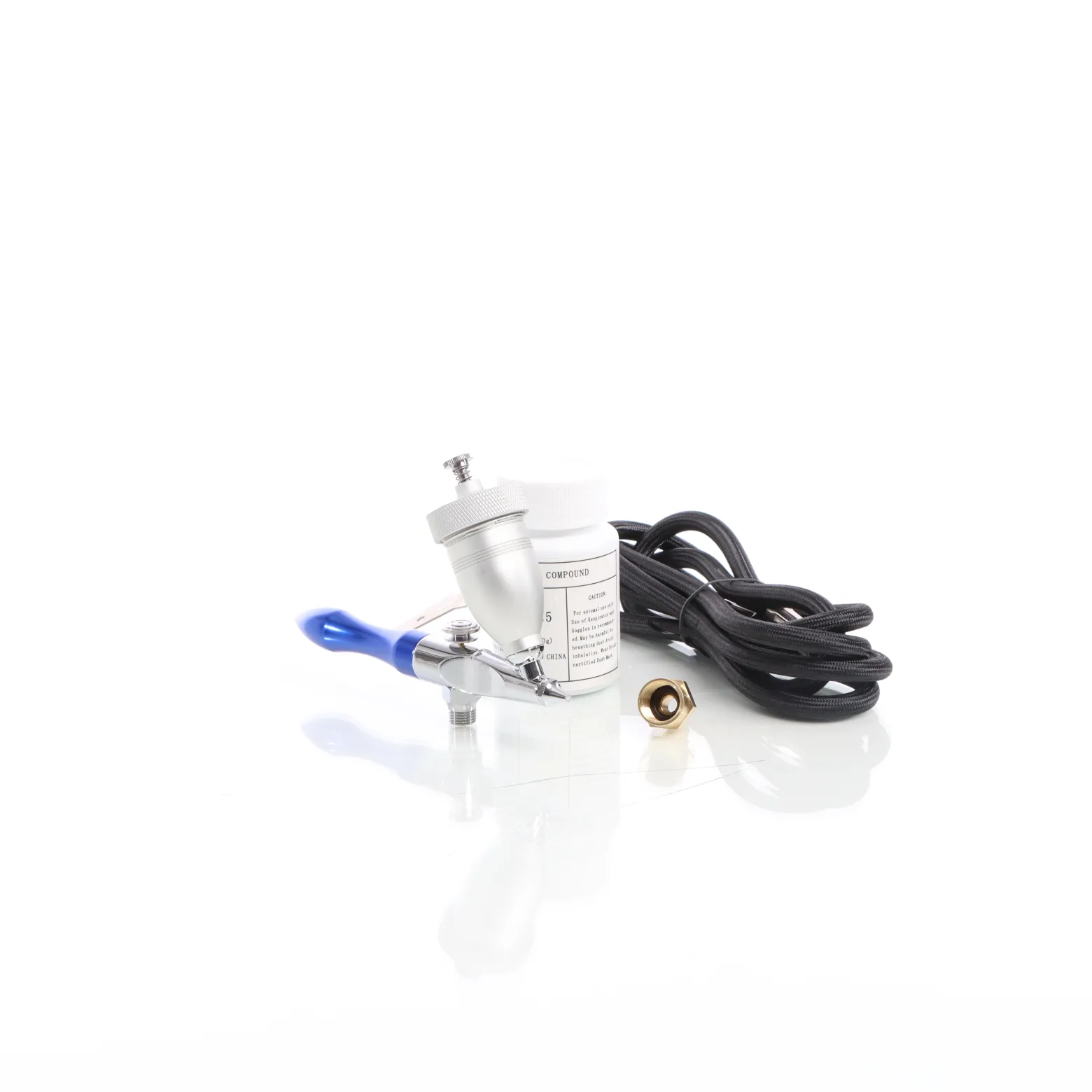 Wiltec Airbrush „Air Eraser“ Mini Sandstrahlpistole und Strahlmittel, 0,5 mm Düse, 15 ml Becher, Entfernung, Reinigung, Gravieren, Entrosten