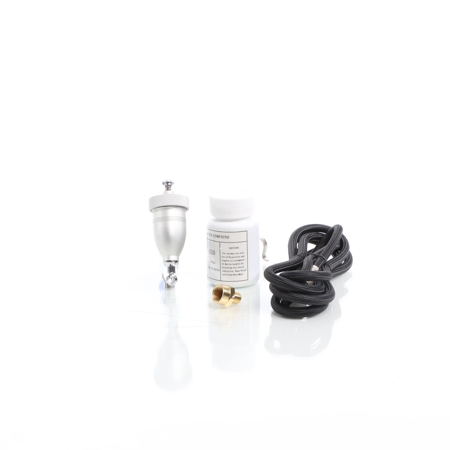 Wiltec Airbrush „Air Eraser“ Mini Sandstrahlpistole und Strahlmittel, 0,5 mm Düse, 15 ml Becher, Entfernung, Reinigung, Gravieren, Entrosten