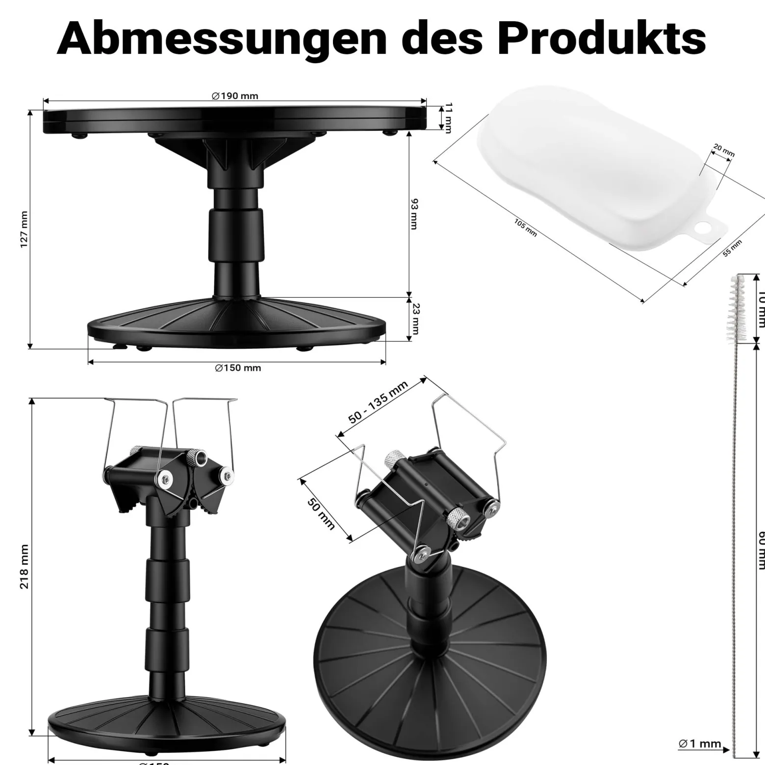 Wiltec Airbrush Lackierständer Set mit Drehteller, 20x Reinigungsbürste und 30x Folienmodell Speed Shapes