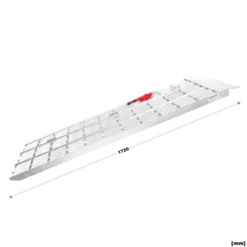 Wiltec Auffahrrampe 3-fach klappbar 172cm 340kg pro Element für Motorrad ATV Quad, Aluminium Auffahrschiene faltbar, Verladerampe rutschsicher