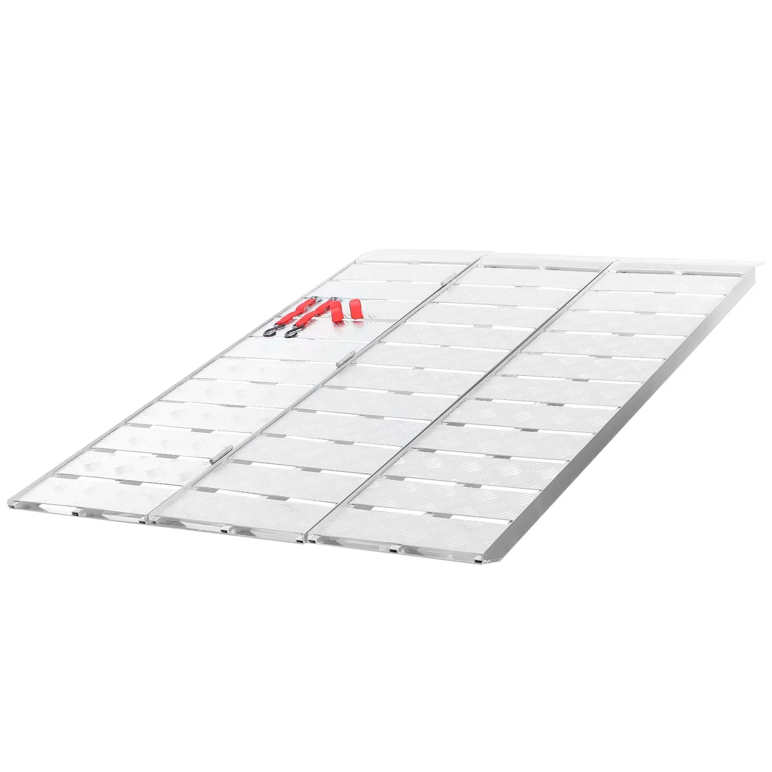 Wiltec Auffahrrampe 3-fach klappbar 215cm 340kg pro Element für Motorrad ATV Quad, Aluminium Auffahrschiene faltbar, Verladerampe rutschsicher