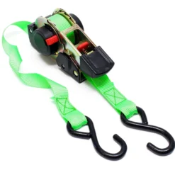 Wiltec Automatik Zurrgurt 320 daN Zuglast 3,5m x 25mm PES Spanngurt mit S-Haken selbstaufrollend, ideal für Autotransport