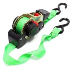 Wiltec Automatik Zurrgurt 320 daN Zuglast 3 m x 25mm PES Spanngurt mit S-Haken selbstaufrollend, ideal für Autotransport