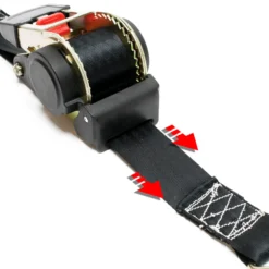 Wiltec Automatik Zurrgurt 4er Set 750 daN Zuglast 1,8m x 50mm PES Spanngurt mit Spitzhaken selbstaufrollend, ideal für Autotransport