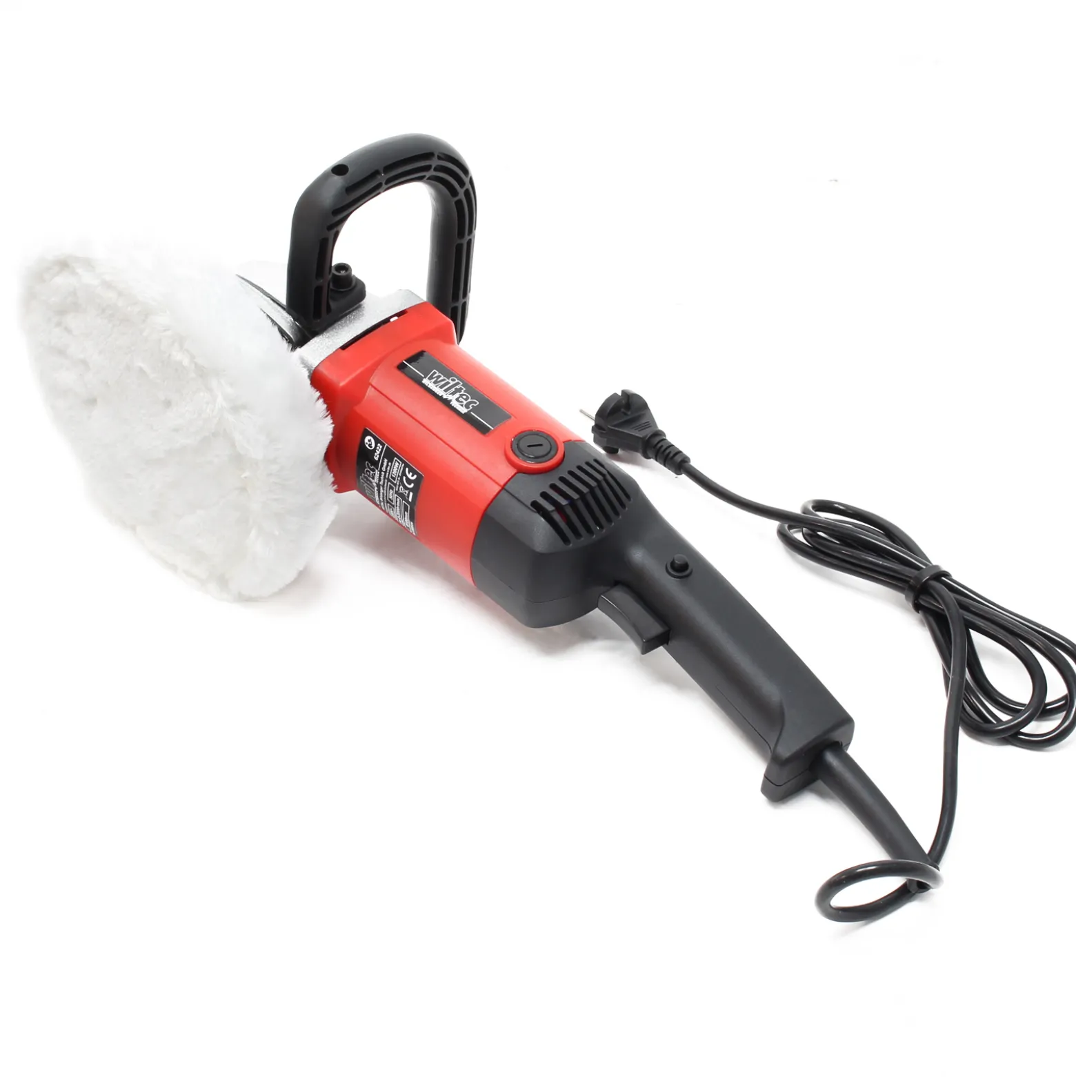 Wiltec Auto Poliermaschine Schleifmaschine 1200W bis 3000 U/min, Poliergerät mit 6 Stufen inkl. 2 Pads, Tellerschleifer, Rotationsschleifer