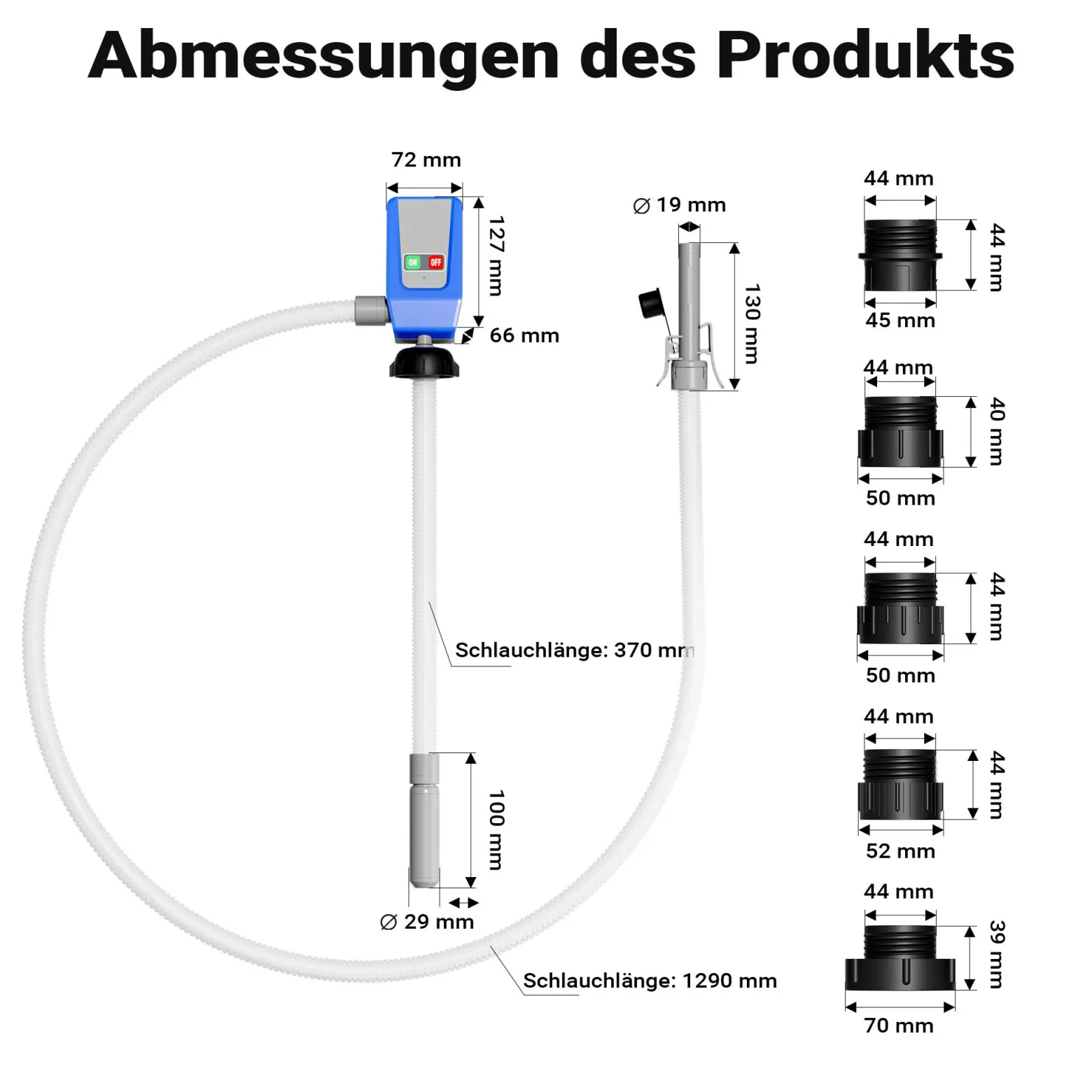 Wiltec batteriebetriebene Transferpumpe, selbstansaugende Kraftstoffförderpumpe 12 V, Umfüllpumpe mit LED-Anzeige, Förderpumpe für Benzin, Diesel, Öl